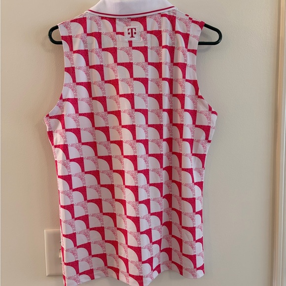 NWT - Women's Devereux Pink & White Sleeveless Golf Polo - Size XL - Picture 3 of 4